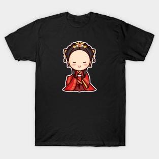 Cute Traditional Chinese Bride Character T-Shirt